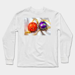 Red And Purple Christmas Ornaments Long Sleeve T-Shirt